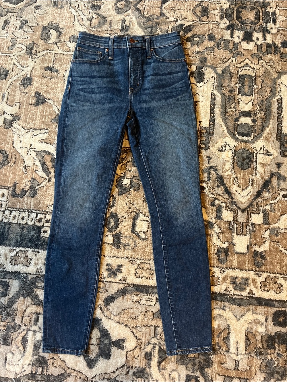 Madewell Women's Curvy High Rise Skinny Jeans in Dark Blue Wash